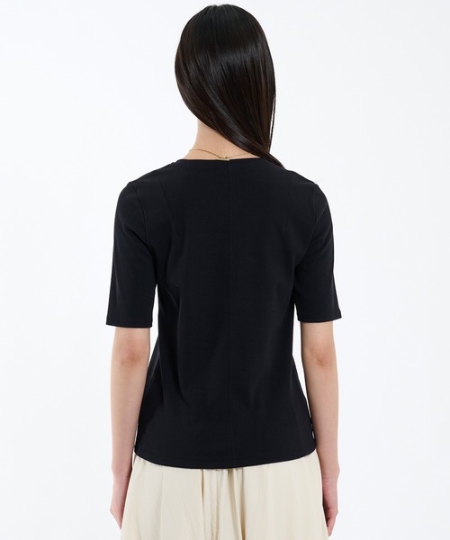 PUBLIC TOKYO（パブリックトウキョウ）の「リラックススリムフライスハーフスリーブTシャツ（Tシャツ/カットソー・レディース・ホワイト/ベージュ/ブラック・1/2）」の18枚目の写真