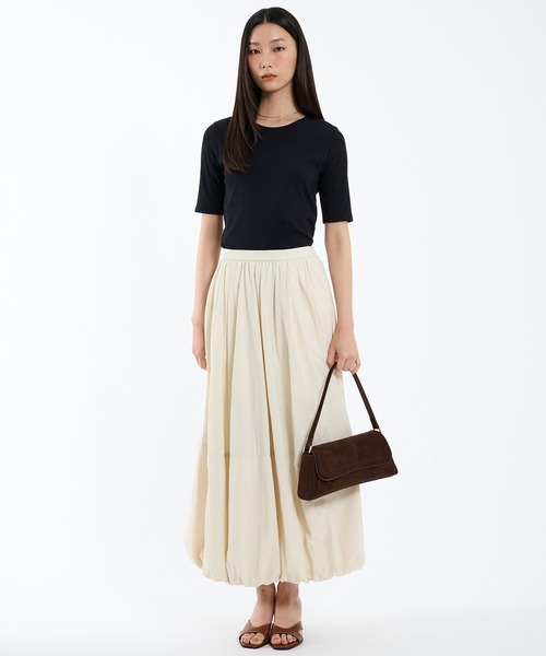 PUBLIC TOKYO（パブリックトウキョウ）の「リラックススリムフライスハーフスリーブTシャツ（Tシャツ/カットソー・レディース・ホワイト/ベージュ/ブラック・1/2）」の17枚目の写真