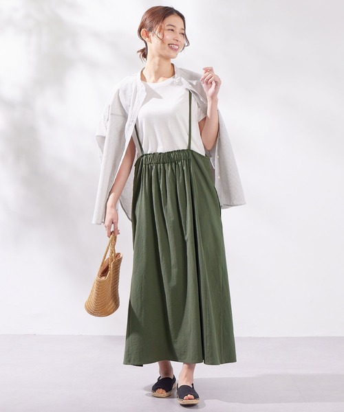 Viola e Viola(ヴィオラエヴィオラ)の「綿100%前後2WAYキャミワンピース(ワンピース・レディース・カーキ/モカ/ブラック・MEDIUM/LARGE/X-LARGE/XX-LARGE)」の12枚目の写真