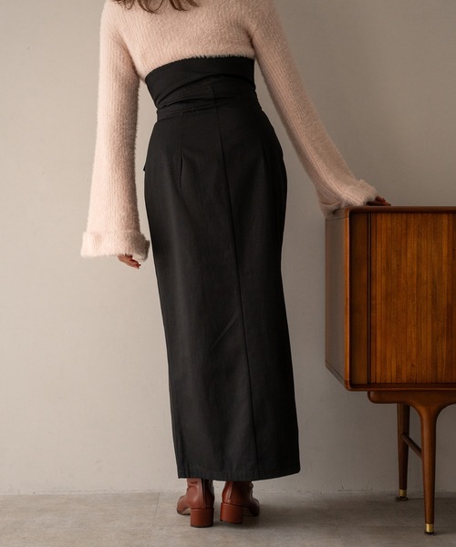 mideal（マイディール）の「highwest trench skirt / ハイウエストトレンチスカート（スカート・レディース・グリーン/ピンク/ブラック・SMALL/MEDIUM）」の12枚目の写真