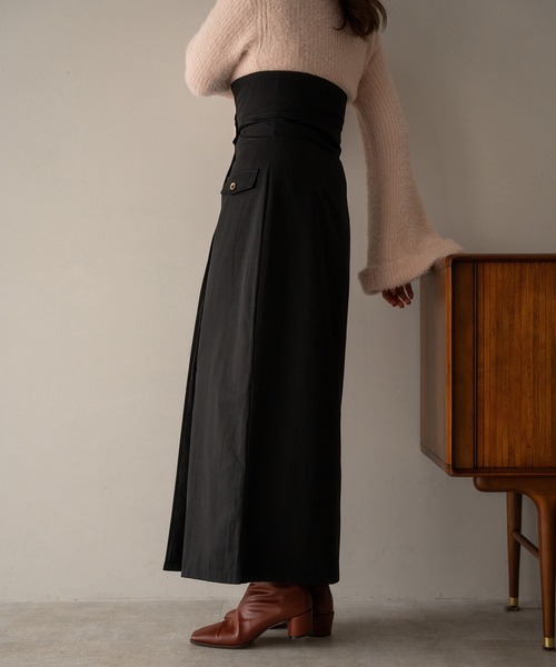 mideal（マイディール）の「highwest trench skirt / ハイウエストトレンチスカート（スカート・レディース・グリーン/ピンク/ブラック・SMALL/MEDIUM）」の14枚目の写真