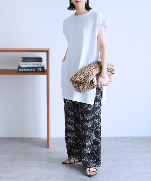 reca（レカ）の「総柄フラワーパンツ（その他パンツ・レディース・アイボリー/ブラック・FREE）」の6枚目の写真