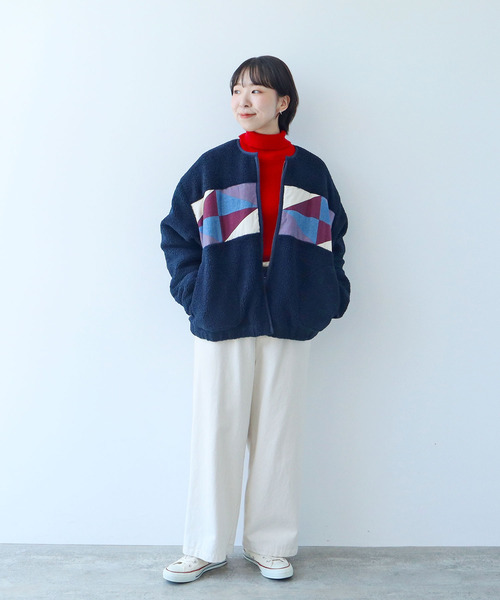 PAR ICI（パーリッシィ）の「ボアパッチワークブルゾン（ブルゾン 