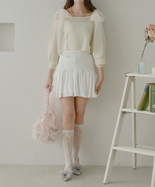 Ambre Neige（アンブルネージュ）の「チュールフリルバッグ／WEB/EC限定商品（ショルダーバッグ・レディース・ベビーピンク/ライトグレー/アイボリー・FREE）」の22枚目の写真