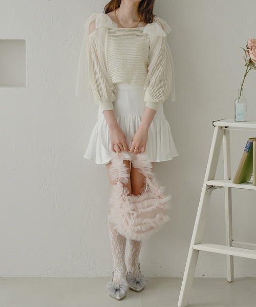 Ambre Neige（アンブルネージュ）の「チュールフリルバッグ／WEB/EC限定商品（ショルダーバッグ・レディース・ベビーピンク/ライトグレー/アイボリー・FREE）」の20枚目の写真