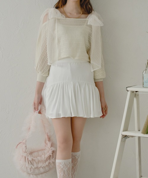 Ambre Neige（アンブルネージュ）の「チュールフリルバッグ／WEB/EC限定商品（ショルダーバッグ・レディース・ベビーピンク/ライトグレー/アイボリー・FREE）」の12枚目の写真