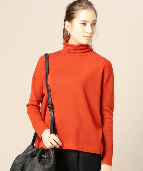 BEAUTY&YOUTH UNITED ARROWS（ビューティーアンドユースユナイテッドアローズ）の「BY∵ フルニードルタートルニット◆（ニット/セーター・レディース・グレー/ブラウン/オレンジ/ブラック・FREE）」の4枚目の写真