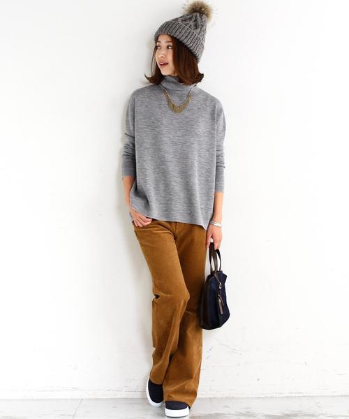 BEAUTY&YOUTH UNITED ARROWS（ビューティーアンドユースユナイテッドアローズ）の「BY∵ フルニードルタートルニット◆（ニット/セーター・レディース・グレー/ブラウン/オレンジ/ブラック・FREE）」の6枚目の写真