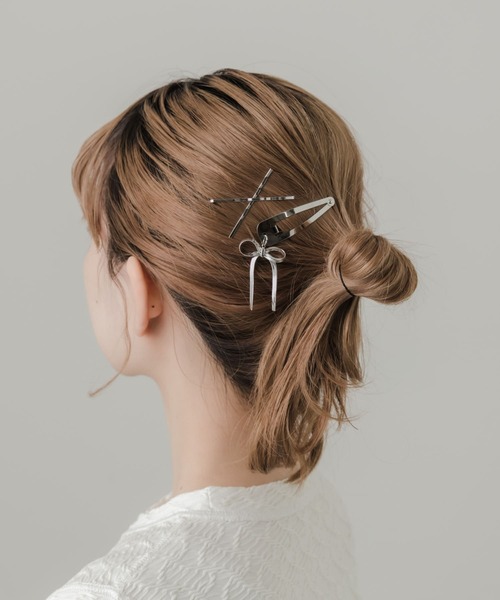 SMELLY(スメリー)の「スウィングリボン3セットピン(ヘアピン・レディース・シルバー・-)」の4枚目の写真