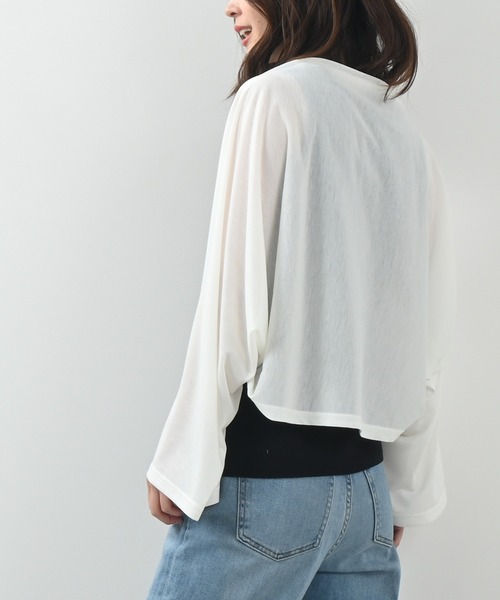 Felt-Maglietta（フェルトマリエッタ）の「UVケア4wayストールカーデ（カーディガン/ボレロ・レディース・ホワイト/ブラック/ライトブルー/グレイッシュベージュ・FREE）」の6枚目の写真