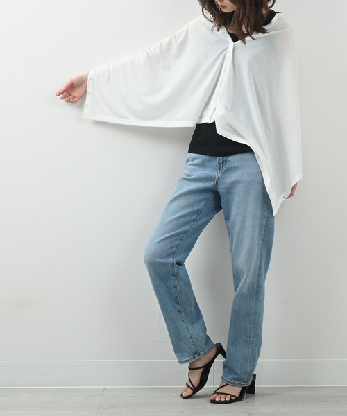 Felt-Maglietta（フェルトマリエッタ）の「UVケア4wayストールカーデ（カーディガン/ボレロ・レディース・ホワイト/ブラック/ライトブルー/グレイッシュベージュ・FREE）」の8枚目の写真