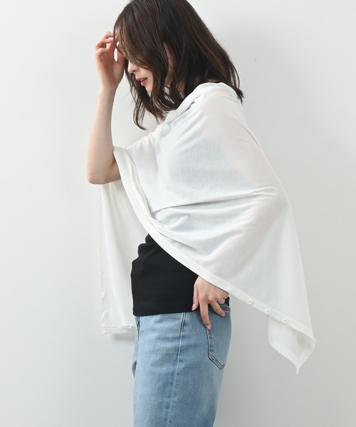 Felt-Maglietta（フェルトマリエッタ）の「UVケア4wayストールカーデ（カーディガン/ボレロ・レディース・ホワイト/ブラック/ライトブルー/グレイッシュベージュ・FREE）」の10枚目の写真