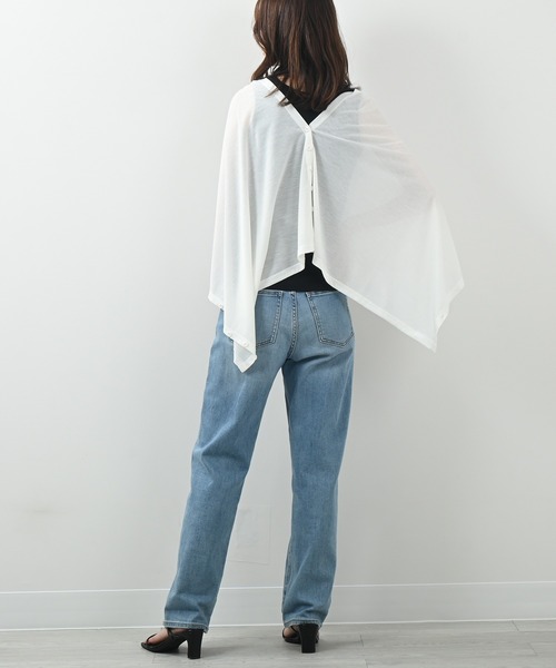 Felt-Maglietta（フェルトマリエッタ）の「UVケア4wayストールカーデ（カーディガン/ボレロ・レディース・ホワイト/ブラック/ライトブルー/グレイッシュベージュ・FREE）」の12枚目の写真