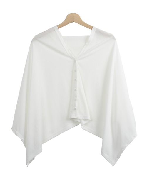 Felt-Maglietta（フェルトマリエッタ）の「UVケア4wayストールカーデ（カーディガン/ボレロ・レディース・ホワイト/ブラック/ライトブルー/グレイッシュベージュ・FREE）」の15枚目の写真