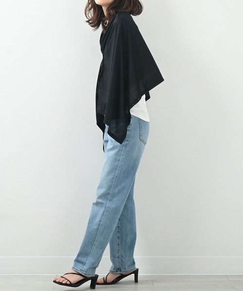 Felt-Maglietta（フェルトマリエッタ）の「UVケア4wayストールカーデ（カーディガン/ボレロ・レディース・ホワイト/ブラック/ライトブルー/グレイッシュベージュ・FREE）」の21枚目の写真