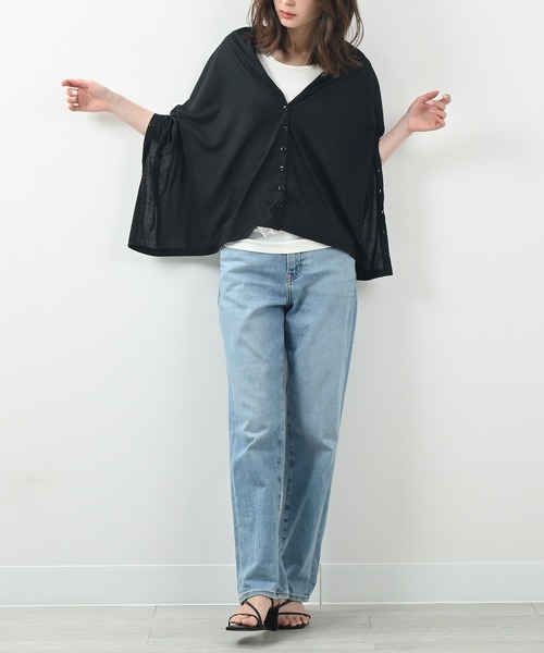 Felt-Maglietta（フェルトマリエッタ）の「UVケア4wayストールカーデ（カーディガン/ボレロ・レディース・ホワイト/ブラック/ライトブルー/グレイッシュベージュ・FREE）」の22枚目の写真