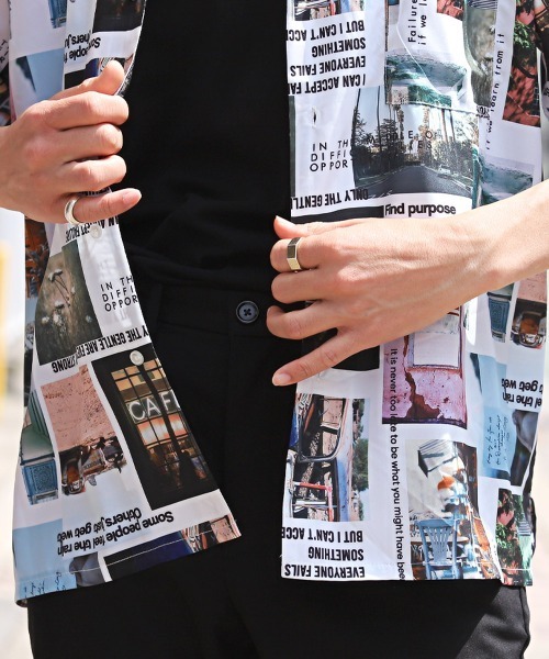 LUXSTYLE(ラグスタイル)の「総柄フォトプリントオープンカラー半袖シャツ(シャツ/ブラウス・メンズ・グレー/ブラック/カラフル・L/M)」の15枚目の写真