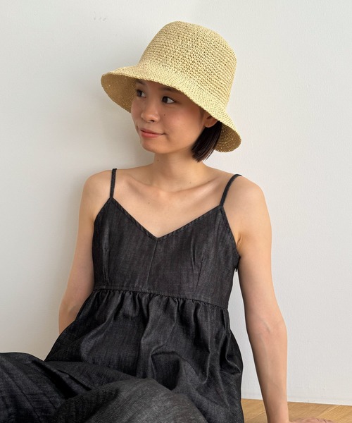 CANAL JEAN(キャナルジーン)の「El mar ペーパーバケットハット(ハット・レディース・ベージュ/クリーム・ONE SIZE)」の12枚目の写真