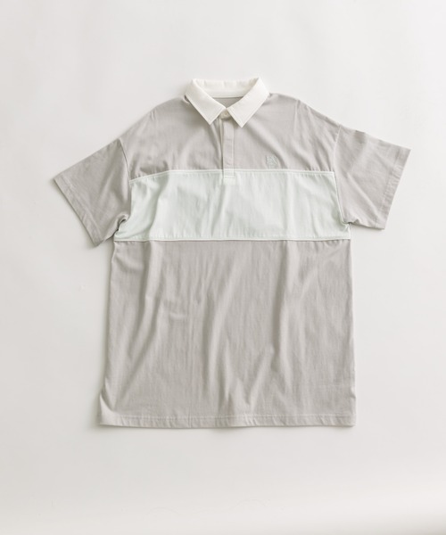 OLIVE des OLIVE(オリーブデオリーブ)の「配色ラガーシャツワンピ(ワンピース・レディース・サックスブルー/ブラック/ライトグレー・FREE)」の4枚目の写真