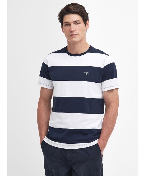 【セール】Whalton ワイドボーダー Tシャツ（テーラードフィット）（Tシャツ/カットソー）｜Barbour（バブアー）