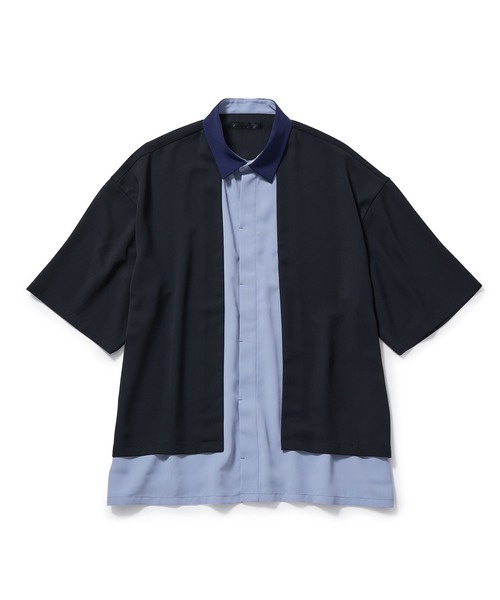 JUNRED（ジュンレッド）の「【 セットアップ対応 】ドレープツイルレイヤードシャツ（シャツ/ブラウス・メンズ・ホワイト/サックスブルー・L/M/S）」の10枚目の写真