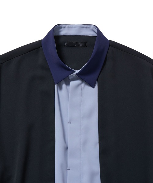 JUNRED（ジュンレッド）の「【 セットアップ対応 】ドレープツイルレイヤードシャツ（シャツ/ブラウス・メンズ・ホワイト/サックスブルー・L/M/S）」の8枚目の写真