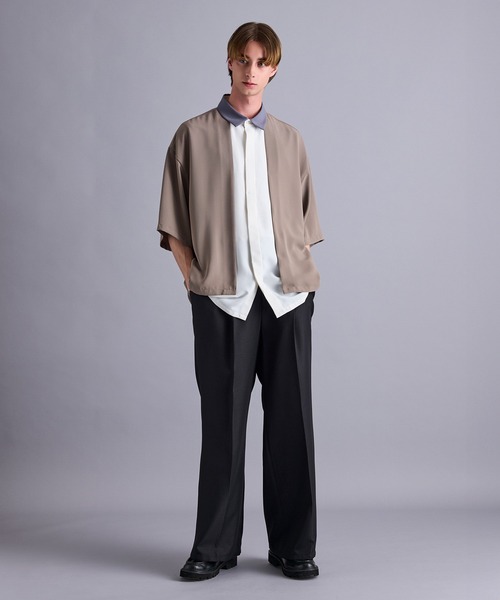 JUNRED（ジュンレッド）の「【 セットアップ対応 】ドレープツイルレイヤードシャツ（シャツ/ブラウス・メンズ・ホワイト/サックスブルー・L/M/S）」の12枚目の写真