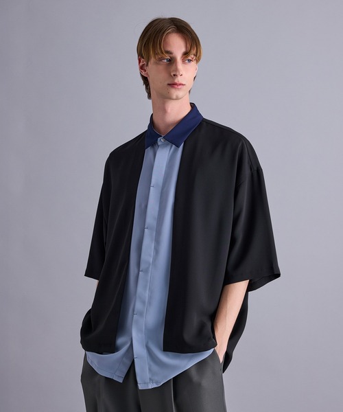 JUNRED（ジュンレッド）の「【 セットアップ対応 】ドレープツイルレイヤードシャツ（シャツ/ブラウス・メンズ・ホワイト/サックスブルー・L/M/S）」の13枚目の写真