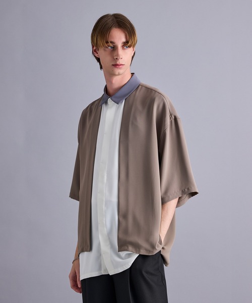 JUNRED（ジュンレッド）の「【 セットアップ対応 】ドレープツイルレイヤードシャツ（シャツ/ブラウス・メンズ・ホワイト/サックスブルー・L/M/S）」の14枚目の写真