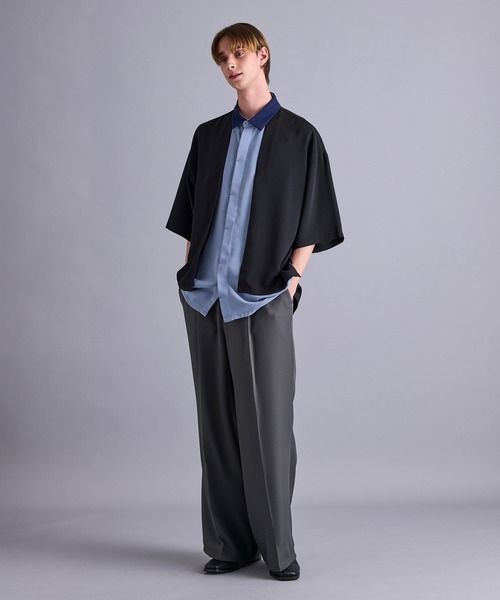 JUNRED（ジュンレッド）の「【 セットアップ対応 】ドレープツイルレイヤードシャツ（シャツ/ブラウス・メンズ・ホワイト/サックスブルー・L/M/S）」の17枚目の写真