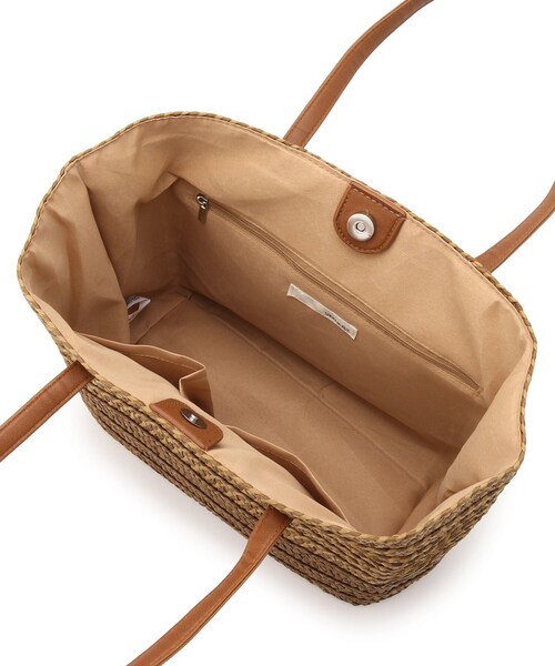 SHOO・LA・RUE（シューラルー）の「◆雑材スクエアトートバッグ（トートバッグ・レディース・ダークブラウン/ベージュ・00）」の7枚目の写真