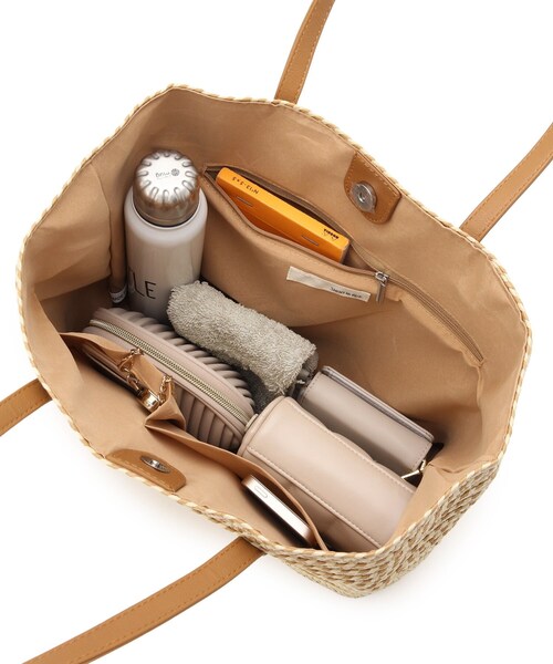 SHOO・LA・RUE（シューラルー）の「◆雑材スクエアトートバッグ（トートバッグ・レディース・ダークブラウン/ベージュ・00）」の6枚目の写真