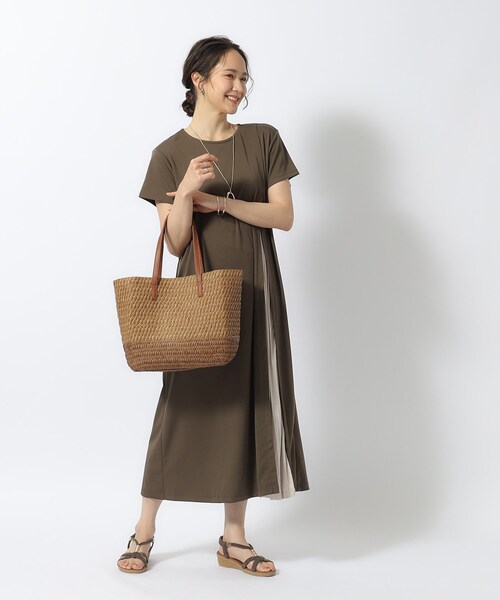 SHOO・LA・RUE（シューラルー）の「◆雑材スクエアトートバッグ（トートバッグ・レディース・ダークブラウン/ベージュ・00）」の5枚目の写真