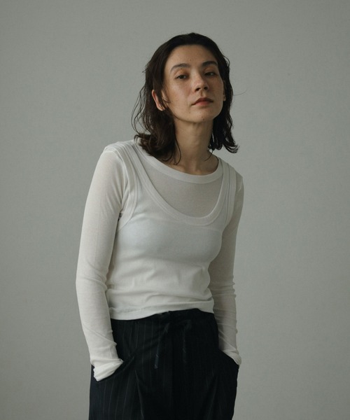 anuke（アンヌーク）の「Layered Rib Tops（Tシャツ/カットソー）」 - WEAR