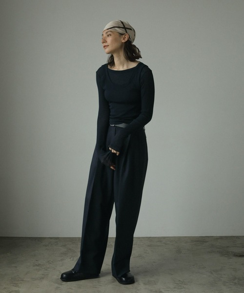 anuke（アンヌーク）の「Layered Rib Tops（Tシャツ/カットソー）」 - WEAR