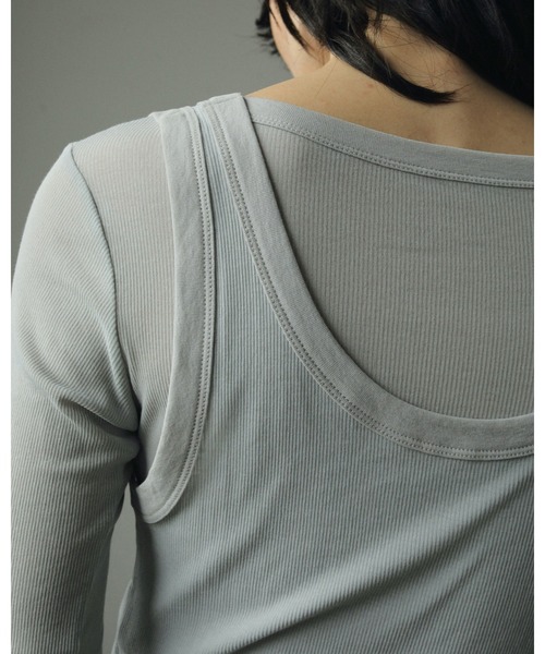 anuke（アンヌーク）の「Layered Rib Tops（Tシャツ/カットソー）」 - WEAR