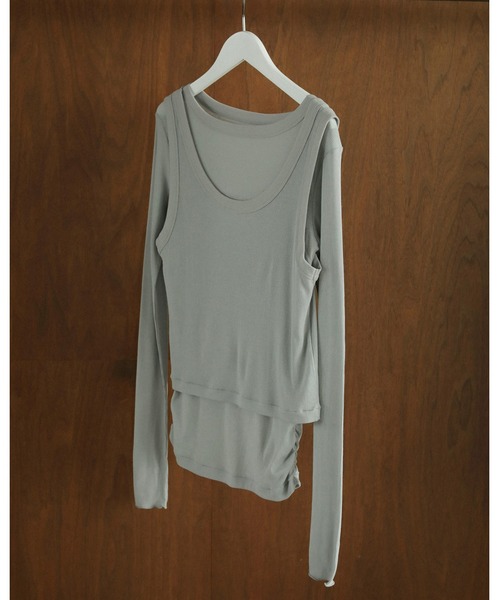 anuke（アンヌーク）の「Layered Rib Tops（Tシャツ/カットソー）」 - WEAR