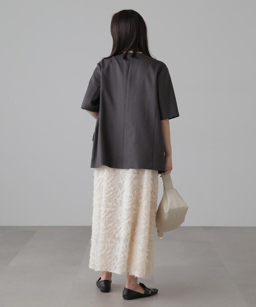 FREE'S MART（フリーズマート）の「◆リネンライクハーフスリーブジャケット（ノーカラージャケット・レディース・グレー/グレー系その他・SMALL/MEDIUM）」の18枚目の写真