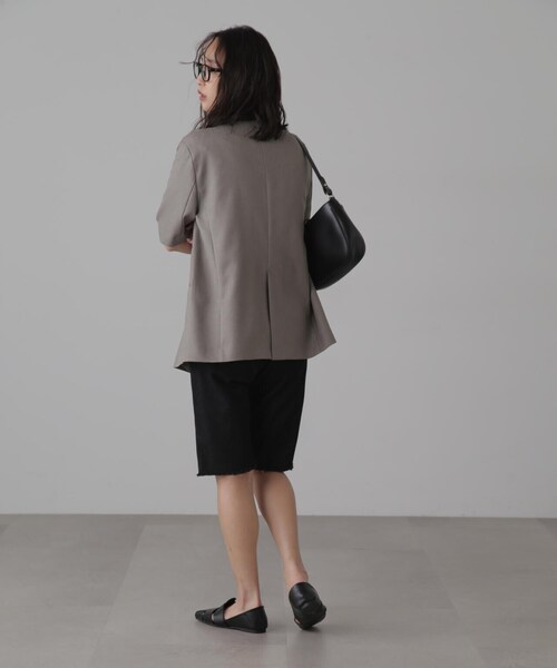 FREE'S MART（フリーズマート）の「◆リネンライクハーフスリーブジャケット（ノーカラージャケット・レディース・グレー/グレー系その他・SMALL/MEDIUM）」の6枚目の写真