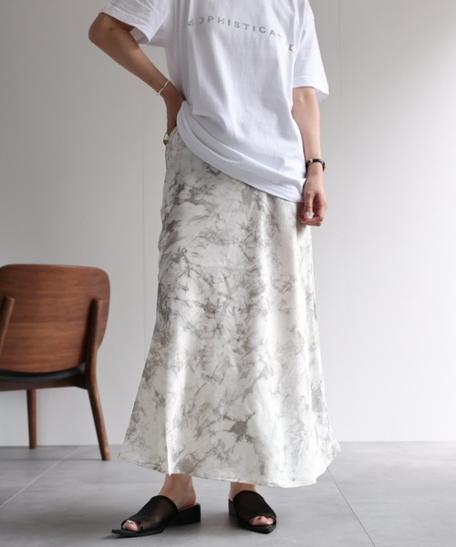 ap retro（アプレトロ）の「ニュアンス柄スカート（スカート・レディース・アイボリー/ベージュ/ブラック/マスタード・MEDIUM/LARGE）」の8枚目の写真