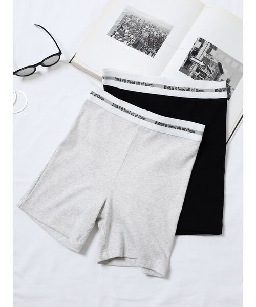 GYDA(ジェイダ)の「BM&WB JQリブハーフレギンス(レギンス/スパッツ・レディース・ライトグレー/ブラック・SMALL)」の18枚目の写真