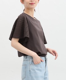 Tシャツ/カットソー（ブラウン/茶色系・フリル）ファッション通販  