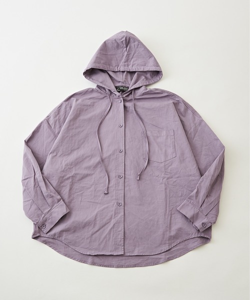 CUBE SUGAR（キューブシュガー）の「フード付きワイドシャツ（シャツ/ブラウス・レディース・イエロー/パープル/ブラック・M）」の13枚目の写真