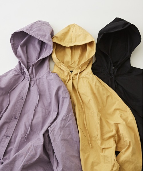CUBE SUGAR（キューブシュガー）の「フード付きワイドシャツ（シャツ/ブラウス・レディース・イエロー/パープル/ブラック・M）」の10枚目の写真