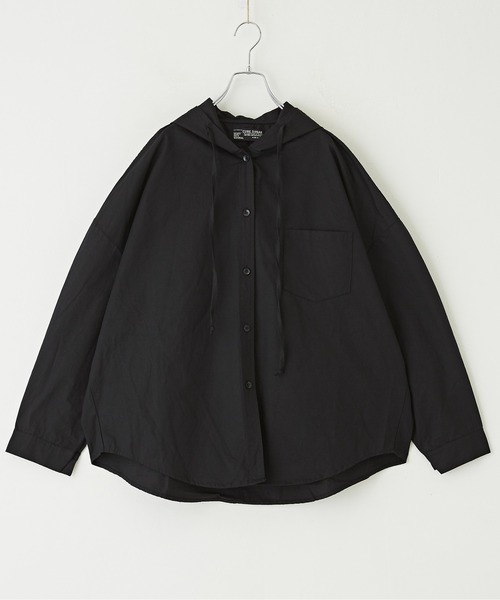 CUBE SUGAR（キューブシュガー）の「フード付きワイドシャツ（シャツ/ブラウス・レディース・イエロー/パープル/ブラック・M）」の11枚目の写真