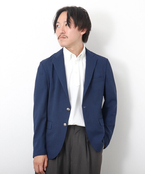 NOLLEY’S（ノーリーズ）の「《ビジカジ対応》TRABEST ストレッチ 銀ボタン ブレザージャケット（テーラードジャケット・メンズ・ブルー/グレー/ネイビー/ブラック・S/M/L/XL）」の6枚目の写真