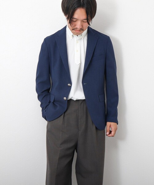 NOLLEY’S（ノーリーズ）の「《ビジカジ対応》TRABEST ストレッチ 銀ボタン ブレザージャケット（テーラードジャケット・メンズ・ブルー/グレー/ネイビー/ブラック・S/M/L/XL）」の12枚目の写真