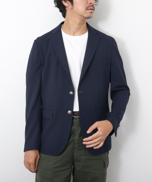 NOLLEY’S（ノーリーズ）の「《ビジカジ対応》TRABEST ストレッチ 銀ボタン ブレザージャケット（テーラードジャケット・メンズ・ブルー/グレー/ネイビー/ブラック・S/M/L/XL）」の2枚目の写真