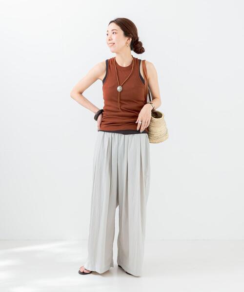 URBAN RESEARCH(アーバンリサーチ)の「NINETY PERCENT TYRO LT WEIGHT TANK(タンクトップ・レディース・ホワイト/ブラウン/ブラック・SMALL)」の6枚目の写真