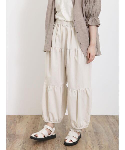 Samansa Mos2（サマンサ モスモス）の「【Lサイズ WEB限定】ティアードバルーンパンツ（その他パンツ・レディース・ベージュ/チャコールグレー/モカ・M/L）」の6枚目の写真
